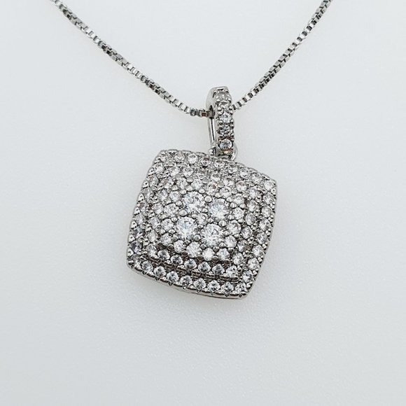 "Trendy Selling Micro Paved CZ Crystal Box Chain Necklace, GPMB1595 - Picture 7 of 7